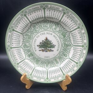 Spode Christmas Tree Plate Annual Collector 2001 Welcome To The New Millennium